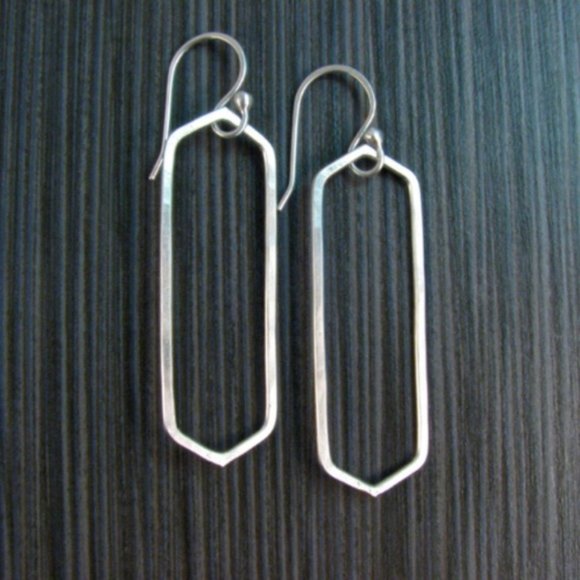 J. C. Jewelry Jewelry - NWT Geometric Long Silver Earrings - Large